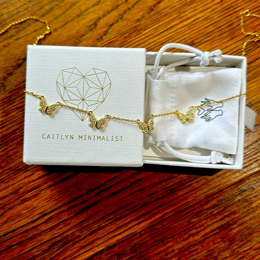 14 k gold pleated, genuine silver 18” Caitlyn the Minimalist necklace